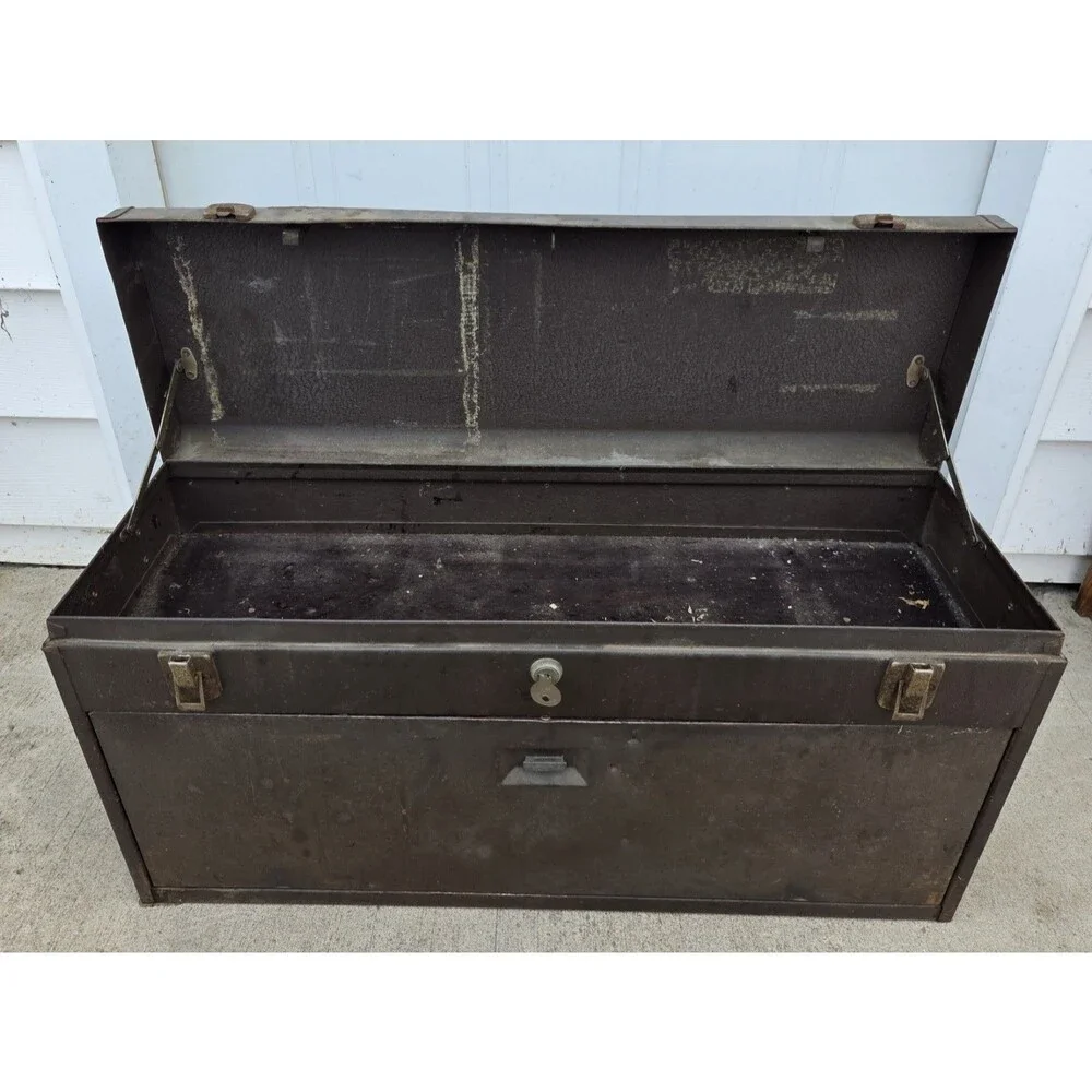 Kennedy No. 526 8 Drawer Machinist Tool Box Chest Brown Wrinkle USA With One Key